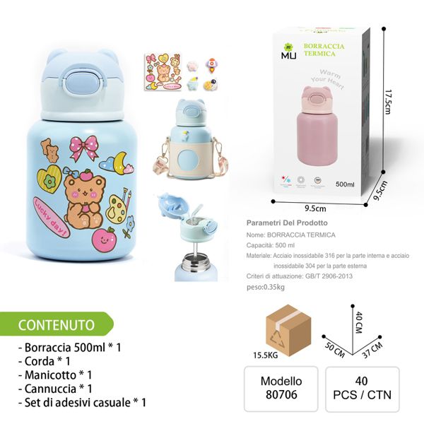 BORRACCIA TERMICA 500ML BLU