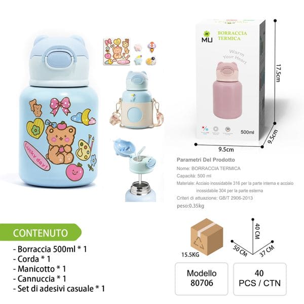 BORRACCIA TERMICA 500ML BLU