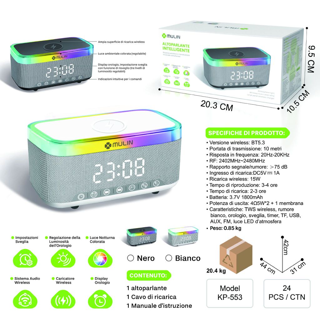 1800mAh KP-553 ALTOPARLANTE CON LA RICARICA WIRELESS