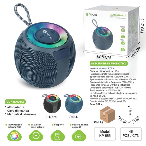 1800mAh KP-555 Altoparlante con la ricarica wireless