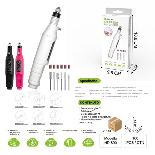 MU HD-890 KIT FRESA PER UNGHIE