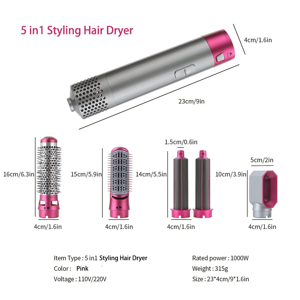 5 In 1 Multifunction Hair Dryer 1000W Hot Air Brushes Perfect Style DISCOUNT