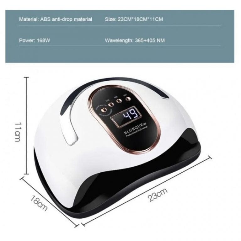 MU Lampada Unghie UV LED,168W Professionale Lampada UV LED Unghie,Sensore Di Avvio Automatico con La Possibilità di Lmpostare 4 Timer 10/30/60/99S,per Casa e Salone