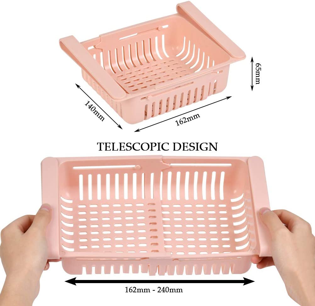 4 pcs Fridge Organizer Drawers, Space Saver, Fridge Tidy, Food Shelf, Storage Baskets…Discount
