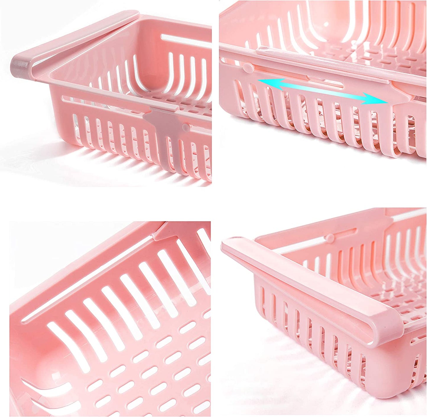 4 pcs Fridge Organizer Drawers, Space Saver, Fridge Tidy, Food Shelf, Storage Baskets…Discount