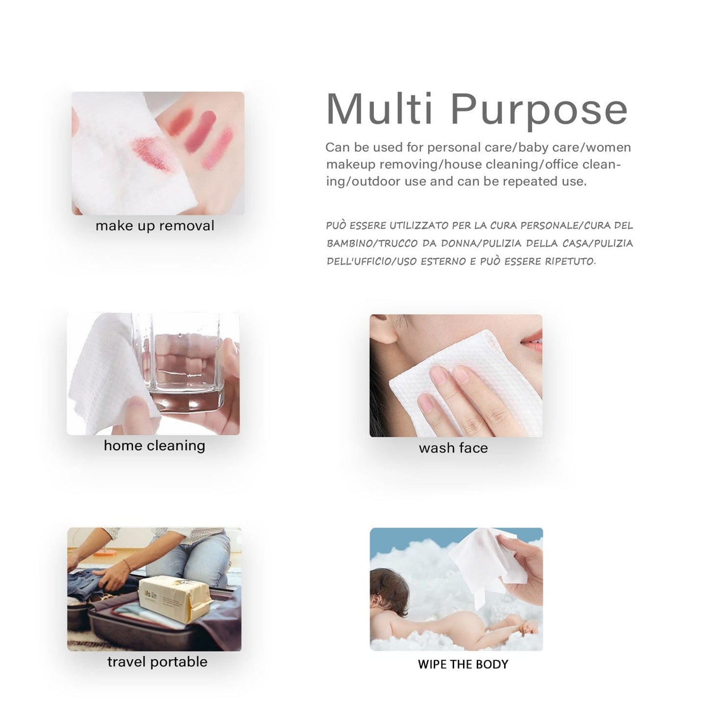 Disposable Cloth Towels, Pure Cotton Dry Wipes, Multipurpose Cotton Towels for Skin Care | 160Pcs DISCOUNT