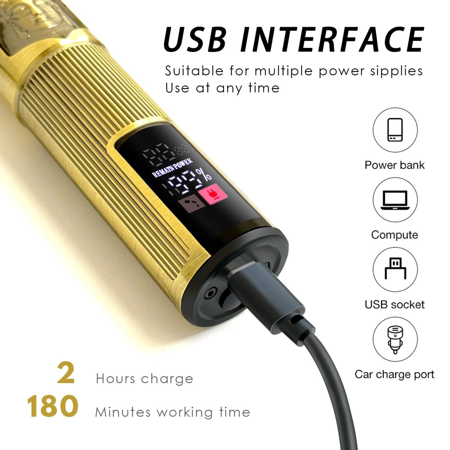m MU Haarschneidemaschine für Männer Professional, Haarschneider für Männer, Elektrischer Haarrasierer, LCD-Display, Haarschneider, Akku-Bartschneider, 0 mm Kahlkopf-Haarschneide-Set (Bronze)