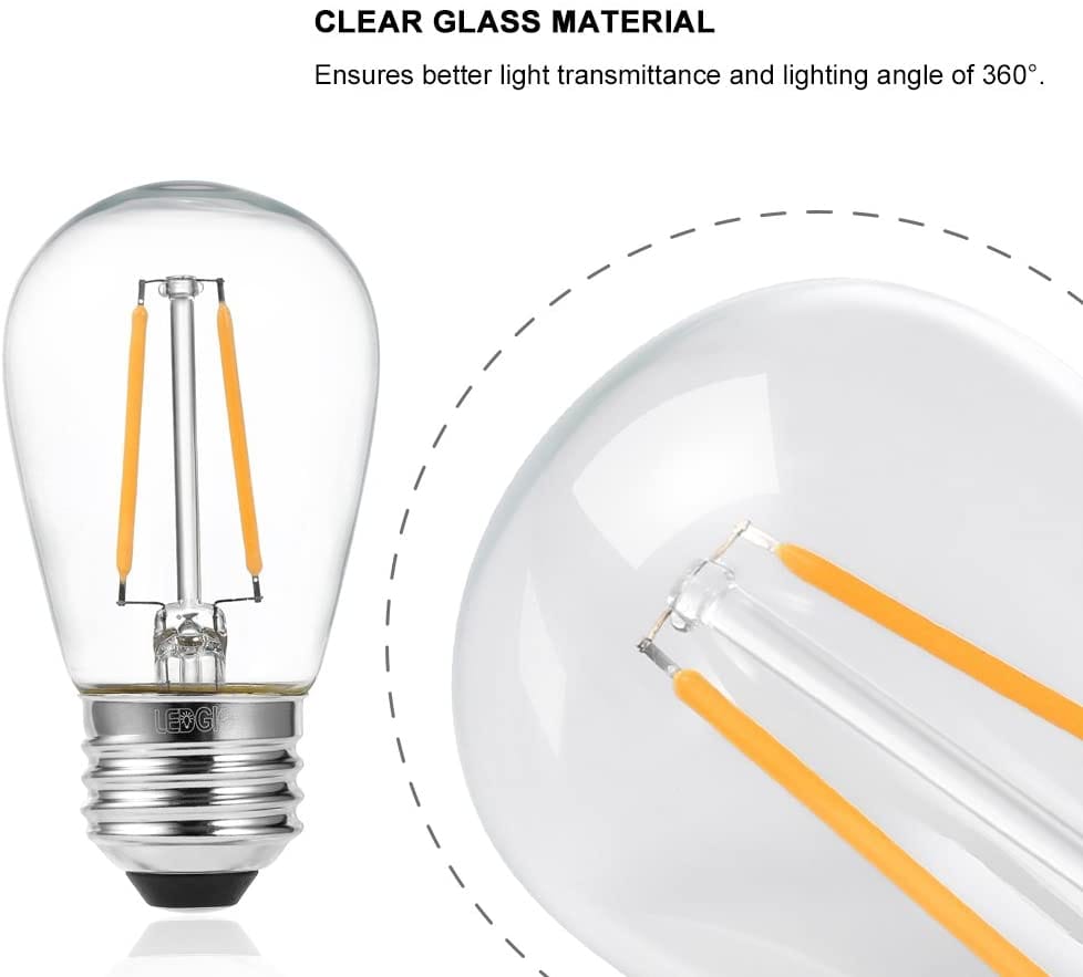 S14 Lampadina filamento LED Calda 2200k Pacco da 10 mulin
