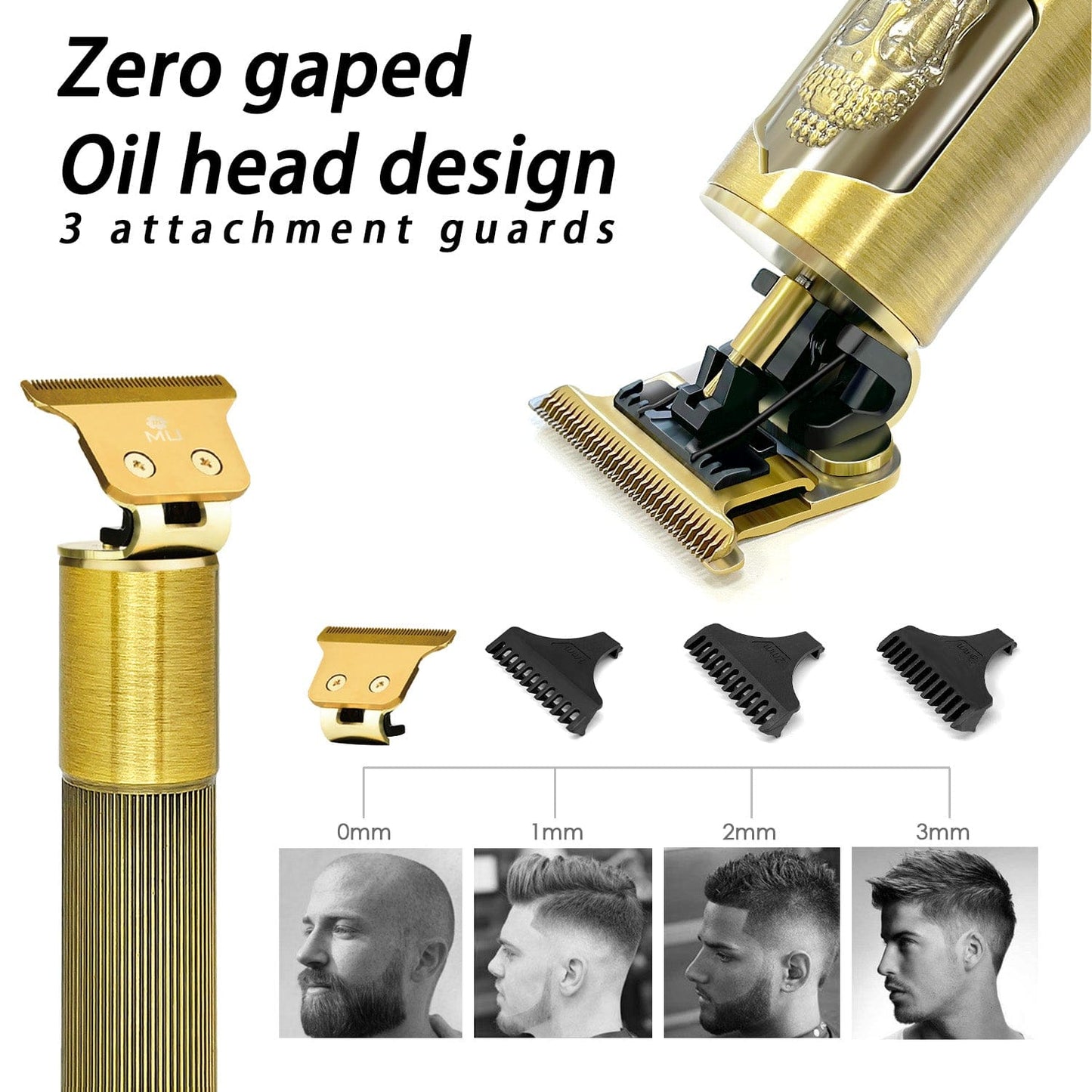 m MU Haarschneidemaschine für Männer Professional, Haarschneider für Männer, Elektrischer Haarrasierer, LCD-Display, Haarschneider, Akku-Bartschneider, 0 mm Kahlkopf-Haarschneide-Set (Bronze)