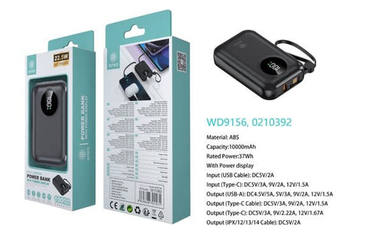 POWER BANK CON DISPLAYYACOLLADOR37WH 10000MAH