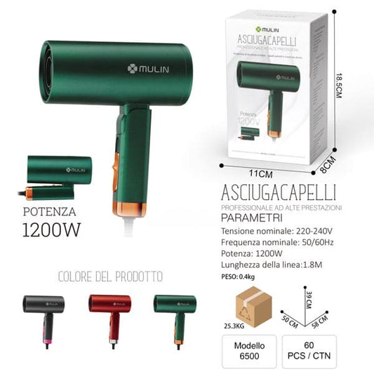 MULIN 6500 1200WASCIUGACAPELLPROFESSIONALE ALTE PRESTAZIONI