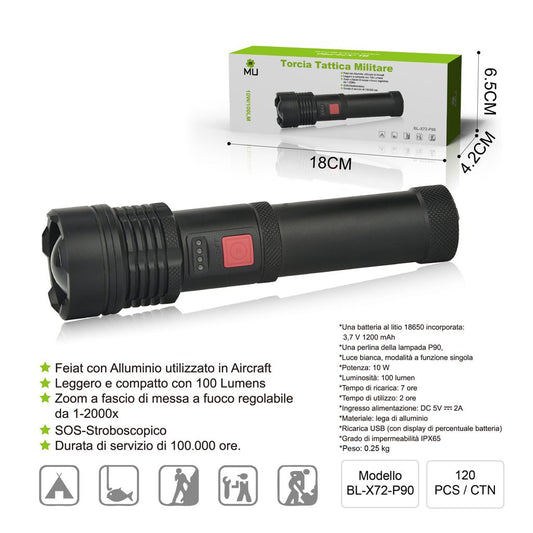 MU BL-X72-P90 TORCIA RICARICABILE
