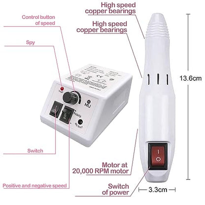m MU, Fresa Per Unghie Professionale, Lima Elettrica Per Unghie, 6 In 1 Punte Fresa Unghie, Fresa Per Unghie Semipermanente, Pedicure E Manicure, Set Cura Delle Mani E Piedi Per Smalti Con Gel.