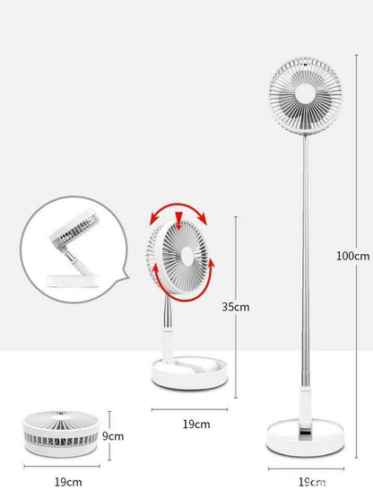m Mu Tragbarer Ventilator, Reise-Tischventilator, höhenverstellbar, mit Fernbedienung 