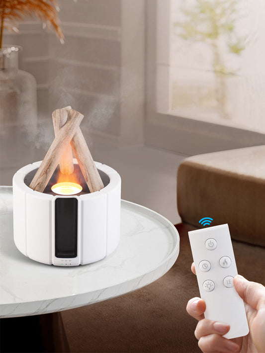 Aromadiffusor, Luftbefeuchter, ätherische Öle, Aromatherapie, Lagerfeuer, mit Fernbedienung und Timer 