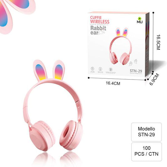 MU CUFFIE WIRELESS RABBIT EAR PINK