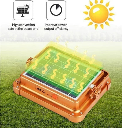 Faretto LED Portatile con Ricarica Solare e Cavo USB 15W 20W 27W 35W Impermeabile Illuminazione a Lunga Durata per Campeggio, Escursioni, Pesca, Cantieri, Black out