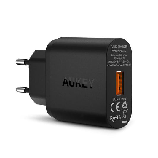 Aukey PA-T9 Fast Wall Charger Plug 3.0 19.5W Free 2*2M Cables 