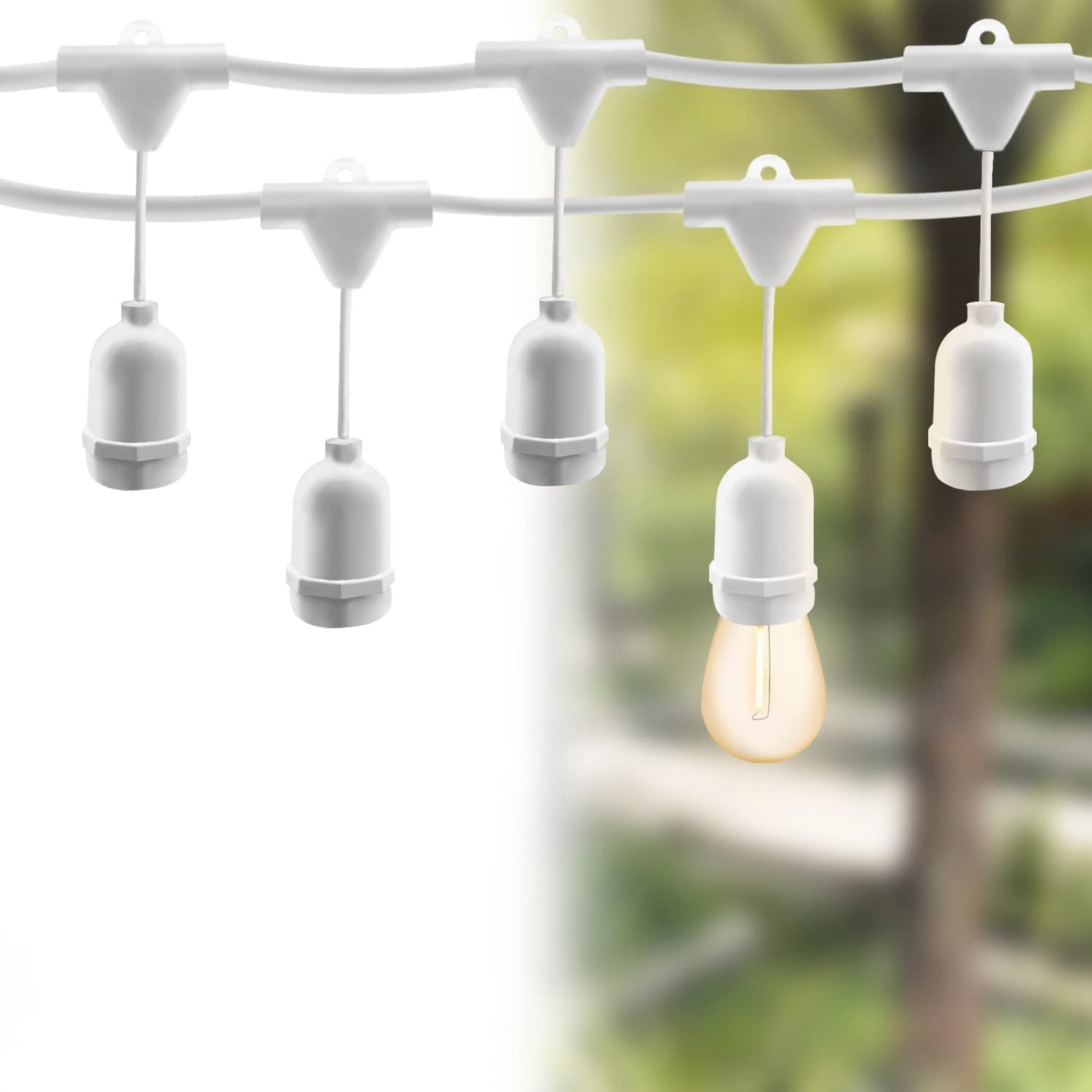 MU Catena Luminosa Esterno Impermeabile 10M Incluse Lampadine LED E27 Versione Verticale (CAT10 V B/N (L)) *OFFERTA MULTIPACK*