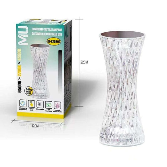 MU Lampada da Tavolo LED Touch Senza Fili Ricaricabile Lampada Effetto Cristallo
