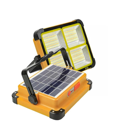 Faretto LED Portatile con Ricarica Solare e Cavo USB 15W 20W 27W 35W Impermeabile Illuminazione a Lunga Durata per Campeggio, Escursioni, Pesca, Cantieri, Black out