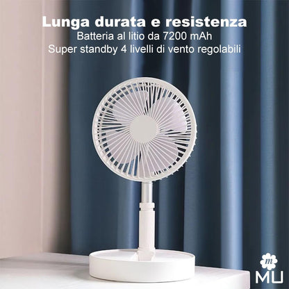 m Mu Tragbarer Ventilator, Reise-Tischventilator, höhenverstellbar, mit Fernbedienung 