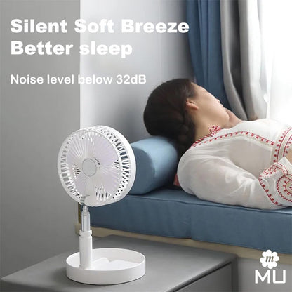 m Mu Tragbarer Ventilator, Reise-Tischventilator, höhenverstellbar, mit Fernbedienung 