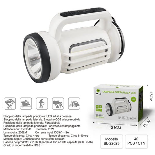 MU BL-22023 20W LAPADA PORTATILE A LED