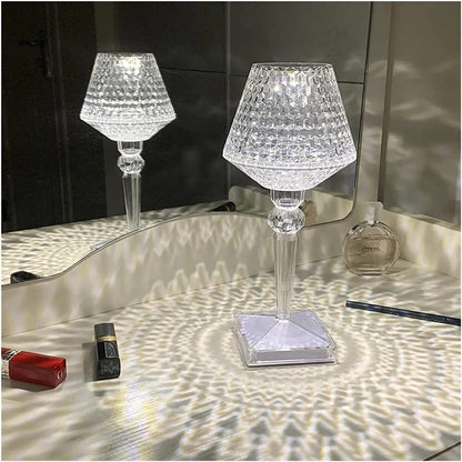 m MU Lampada da Tavolo DL-XTD805 LED Ricaricabile di Cristallo 3 Colori Decorativa.