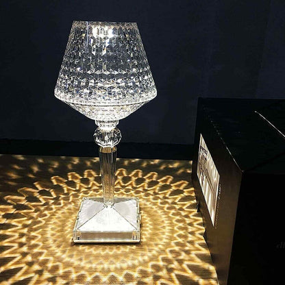m MU Lampada da Tavolo DL-XTD805 LED Ricaricabile di Cristallo 3 Colori Decorativa.