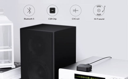 Aukey BR-C1 Bluetooth 5.0 Receiver Portable Wireless Audio Receiver for Car, Stereo, Audio Systems
