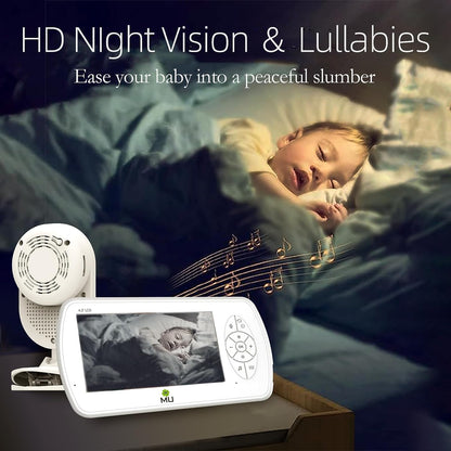 Wireless No Wifi Video and Audio Baby Monitor, 4.3'' LCD Screen, 1080p High Resolution, VOX Function, Night Vision, Temperature Monitoring, 6 Lullabies (TV-BM520-2MP)