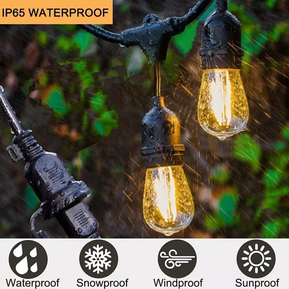 MU Catena Luminosa Esterno Impermeabile 10M Incluse Lampadine LED E27 Versione Verticale (CAT10 V B/N (L)) *OFFERTA MULTIPACK*
