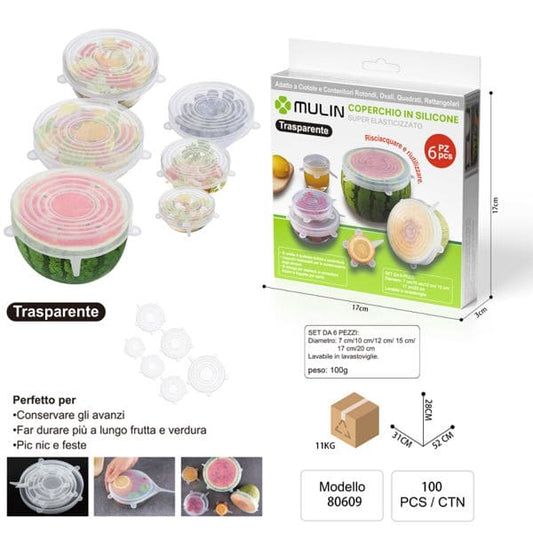 MU COPERCHIO IN SILICONE TRASPARENTE  6PZ/PACCO 80G