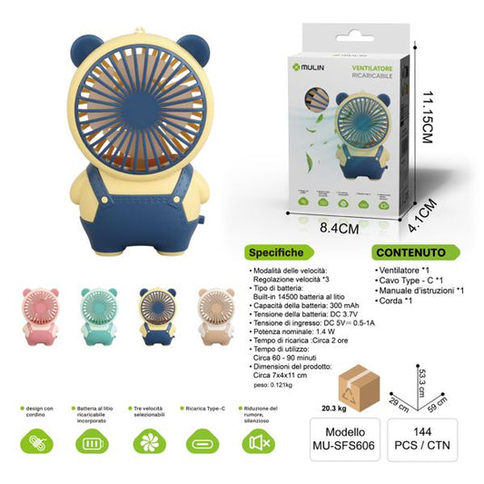 MU-SFS606 VENTILATORE RICARICABILE