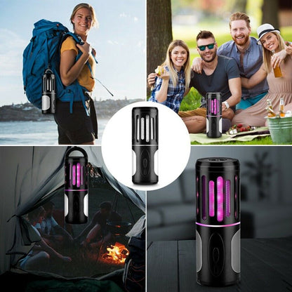 Tragbares wiederaufladbares elektrisches Moskitonetz, 2-in-1-Moskitonetz + Taschenlampe mit Haken, geeignet für Camping 
