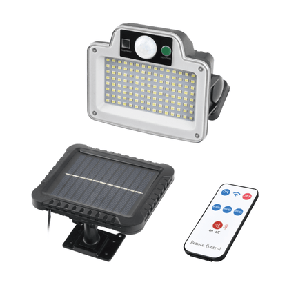 Lampada Solare 120 LED da Esterno Impermeabile con Sensore e Telecomando, 3 modalità di luce