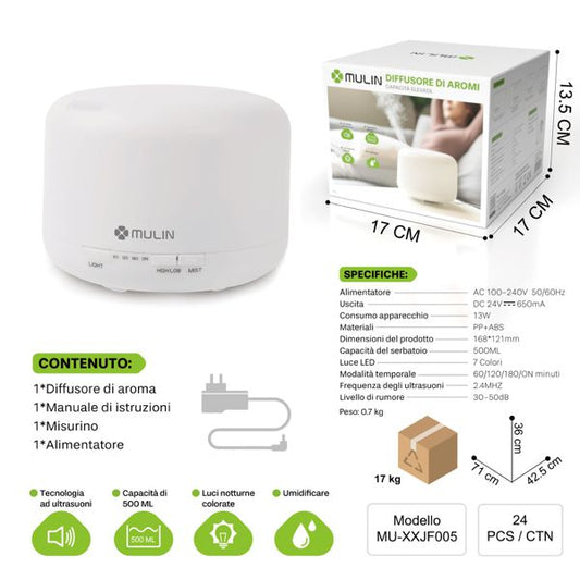 MU-XXJF005 DIFFUSORE DI AROMI 500ML