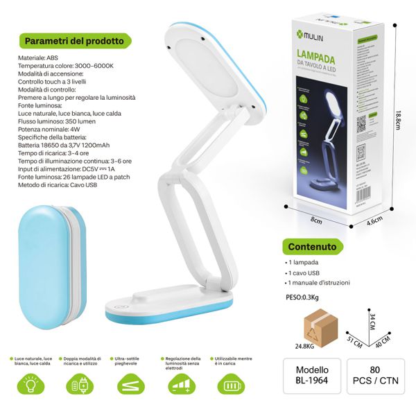 MU BL-1964 LAMPADA DA TAVOLO A LED