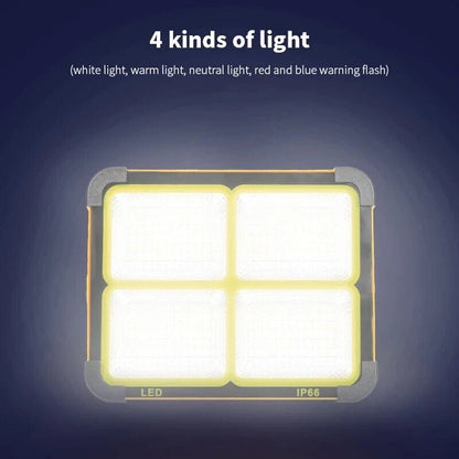 Faretto LED Portatile con Ricarica Solare e Cavo USB 15W 20W 27W 35W Impermeabile Illuminazione a Lunga Durata per Campeggio, Escursioni, Pesca, Cantieri, Black out