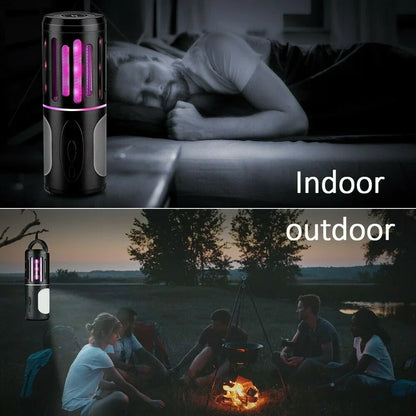 Tragbares wiederaufladbares elektrisches Moskitonetz, 2-in-1-Moskitonetz + Taschenlampe mit Haken, geeignet für Camping 