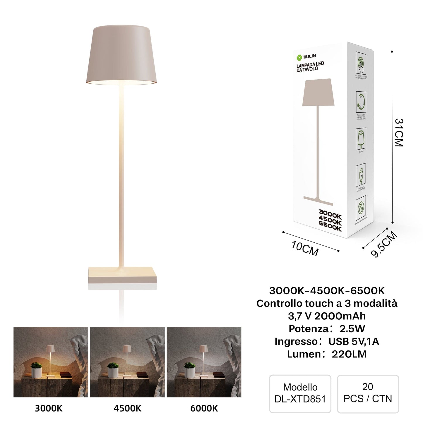 LAMPADA LED DA TAVOLO DL-XTD851