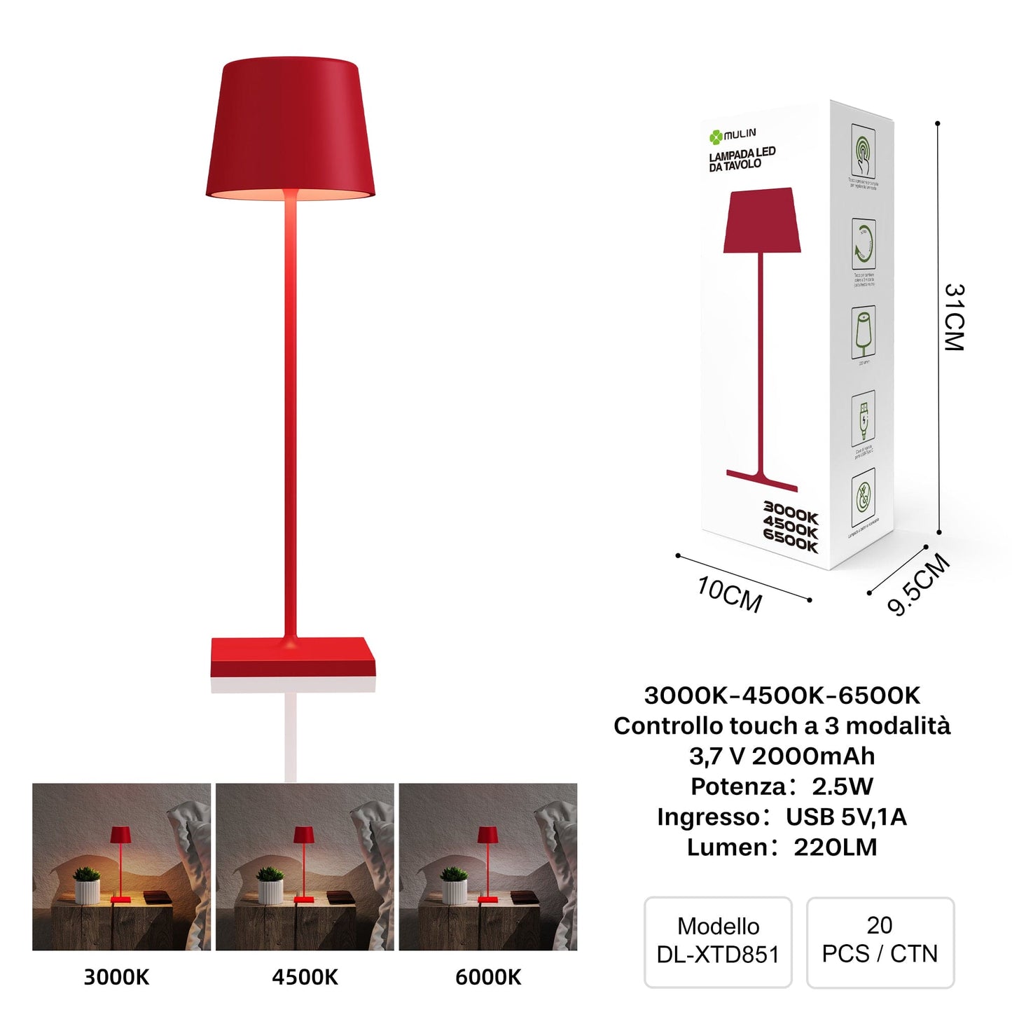 LAMPADA LED DA TAVOLO DL-XTD851