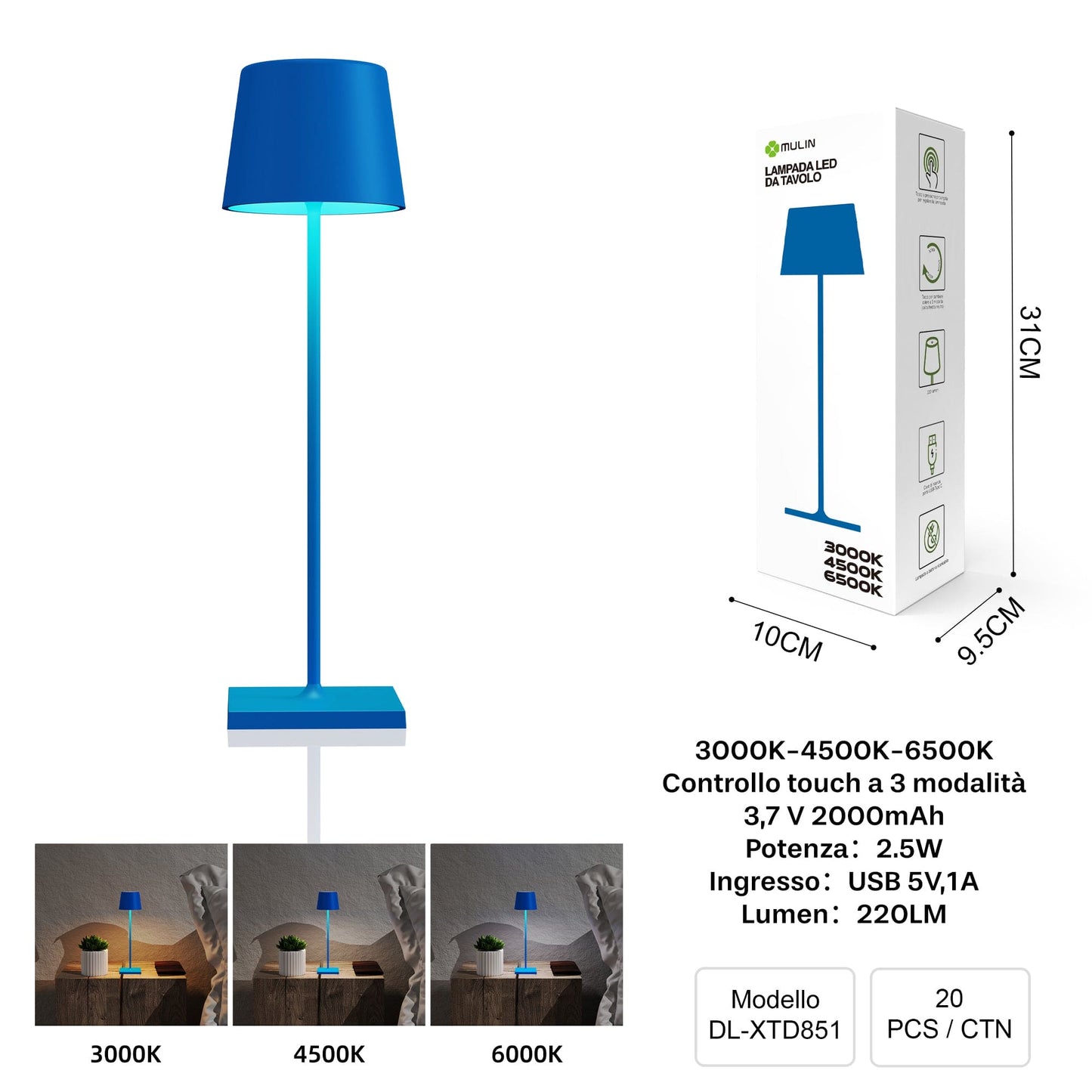 LAMPADA LED DA TAVOLO DL-XTD851