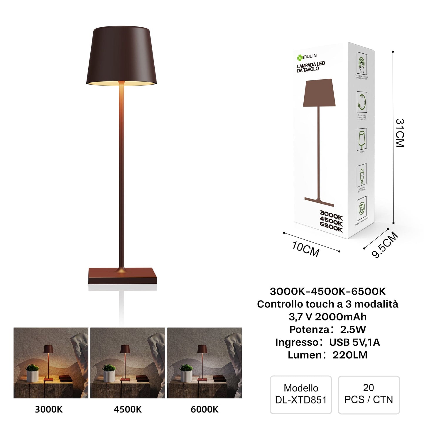 LAMPADA LED DA TAVOLO DL-XTD851