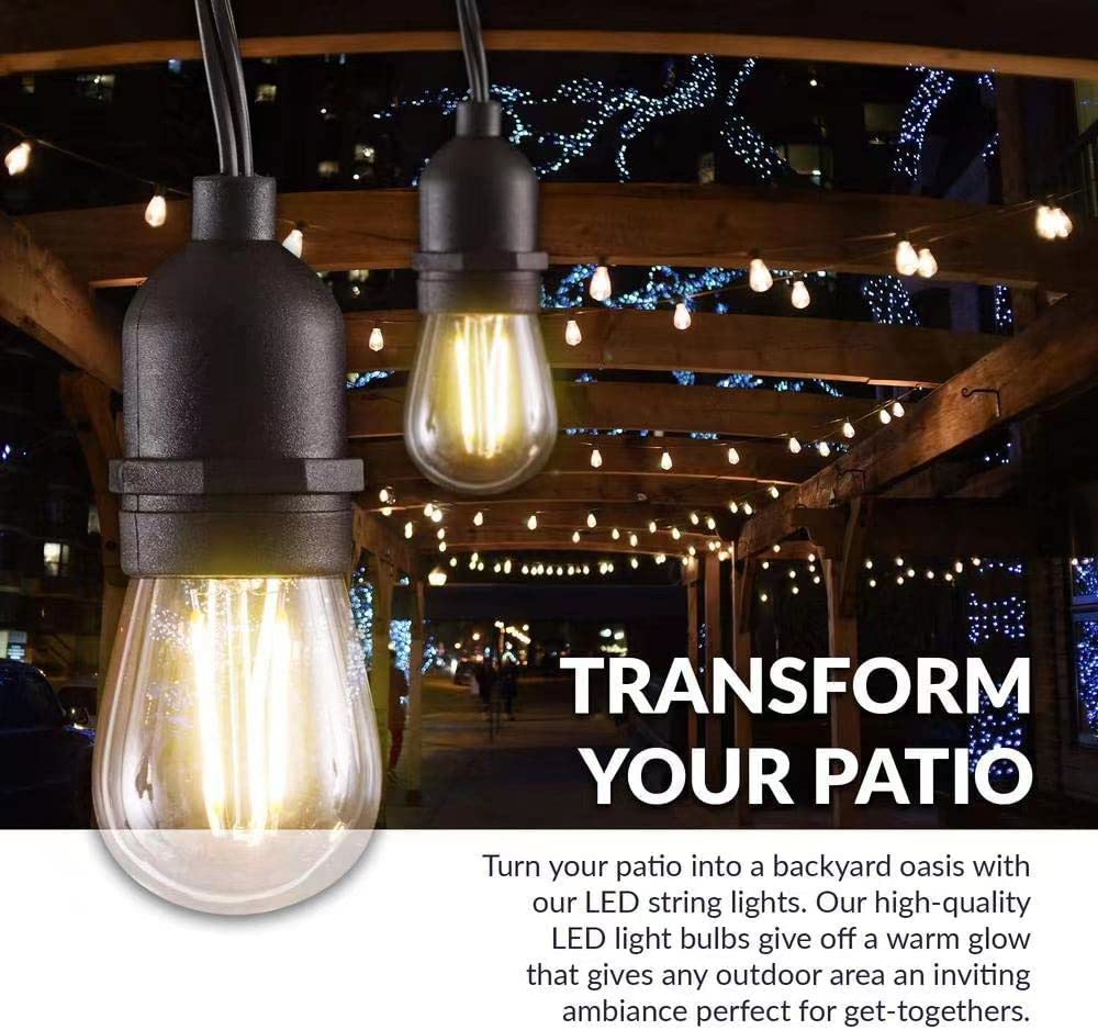 MU Catena Luminosa Esterno Impermeabile 10M Incluse Lampadine LED E27 Versione Verticale (CAT10 V B/N (L)) *OFFERTA MULTIPACK*
