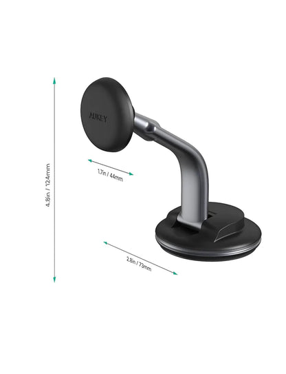 Aukey HD-C49 Supporto Porta Cellulare Magnetico per Auto Rotazione 360 Gradi per Cruscotto e Parabrezza