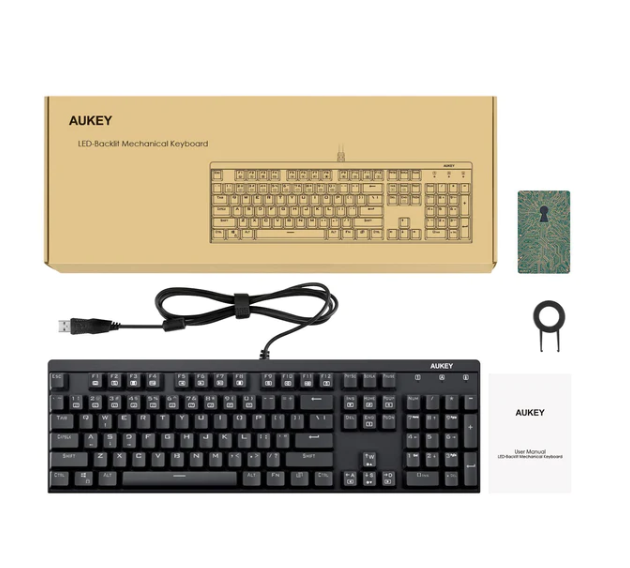 Aukey KM-G6 Mechanical Gaming Keyboard RGB Backlit Keys Blue Switch - Italian Layout 