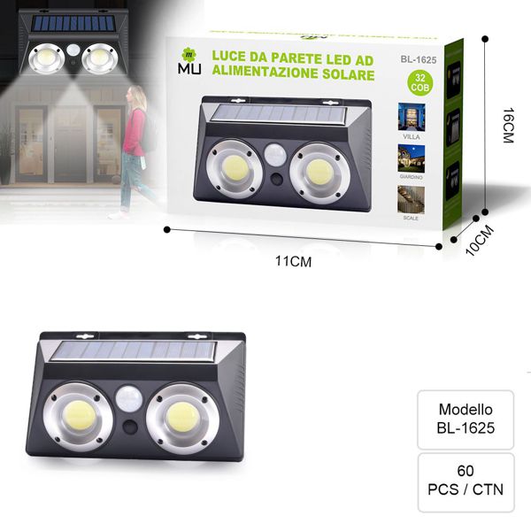 BL-1625 32COB 5W LUCE DA PARETE SOLARE