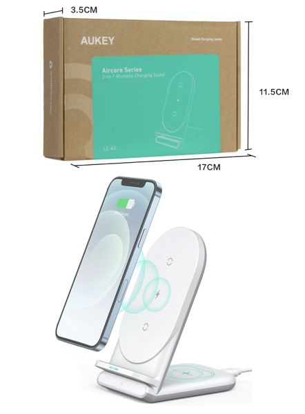 AUKEY AIRCORE 2 IN 1 WIRELESS CHARGINGSTAND